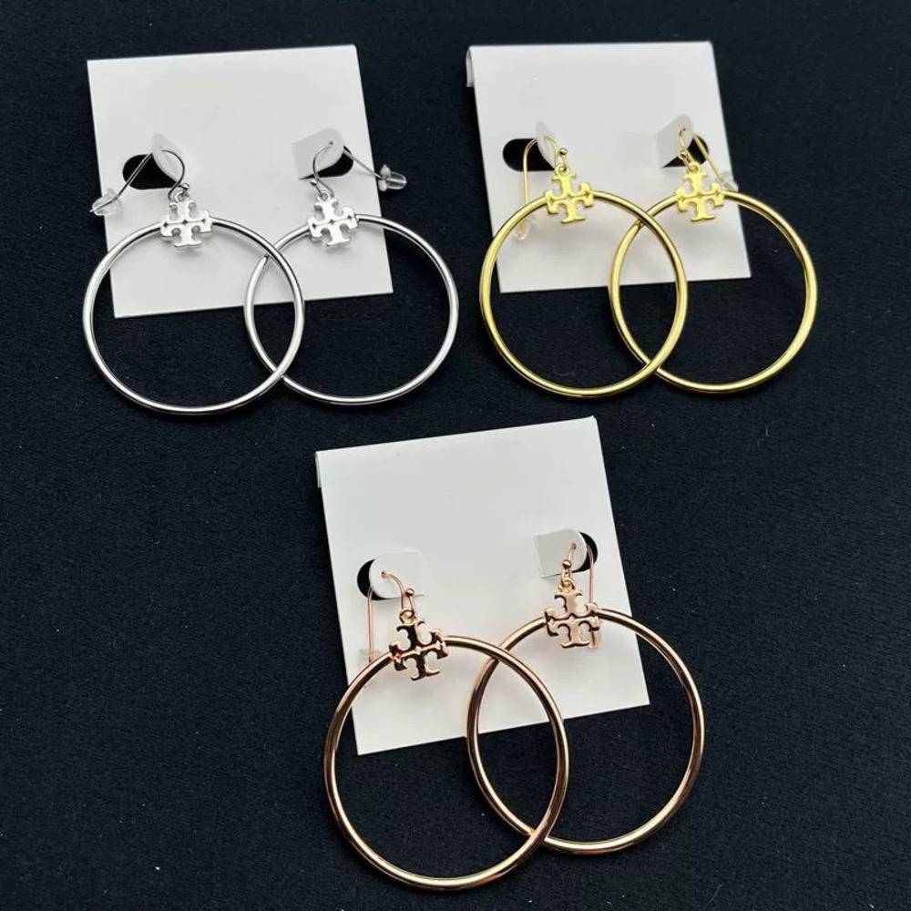Tory Burch Cold Gold Plated Copper Earrings